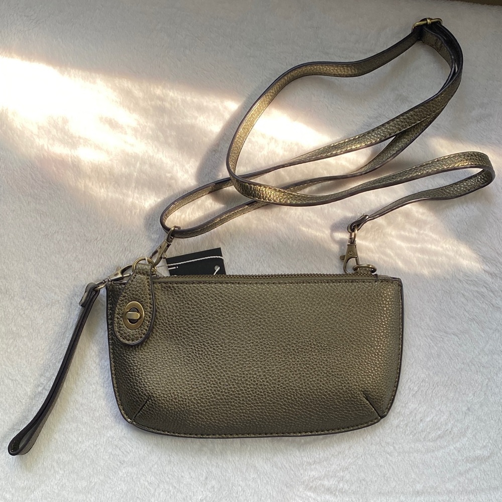 Olive Green Crossbody Wristlet Bag